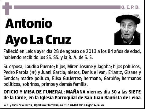 AYO LA CRUZ,ANTONIO