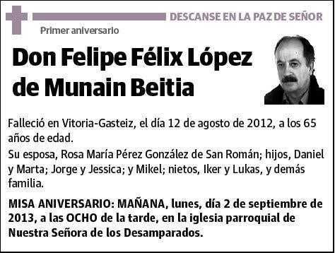 LOPEZ DE MUNAIN BEITIA,FELIPE FELIX