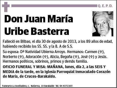 URIBE BASTERRA,JUAN MARIA