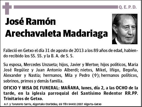 ARECHAVALETA MADARIAGA,JOSE RAMON