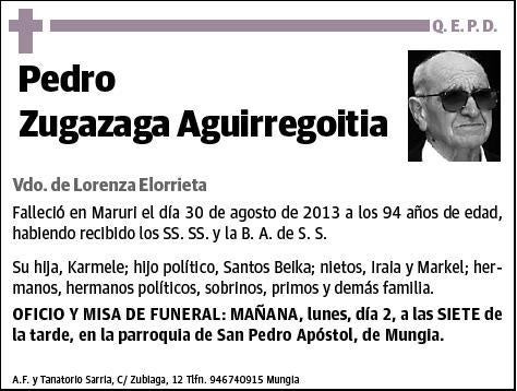 ZUGAZAGA AGUIRREGOITIA,PEDRO