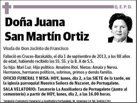 SAN MARTIN ORTIZ,JUANA