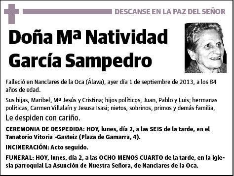 GARCIA SAMPEDRO,Mª NATIVIDAD