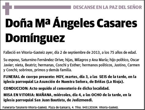 CASARES DOMINGUEZ,Mª ANGELES