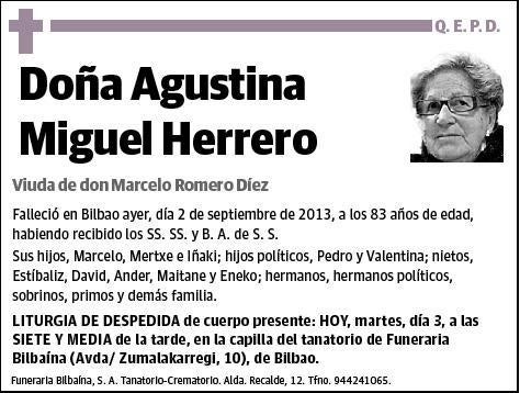 MIGUEL HERRERO,AGUSTINA