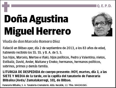 MIGUEL HERRERO,AGUSTINA