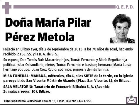 PEREZ METOLA,MARIA PILAR