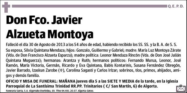 ALZUETA MONTOYA,FCO. JAVIER