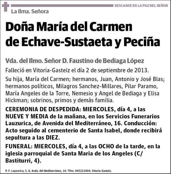 DE ECHAVE-SUSAETA Y PECIÑA,MARIA DEL CARMEN