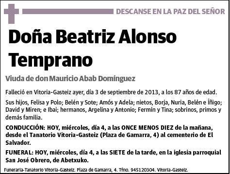 ALONSO TEMPRANO,BEATRIZ