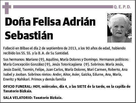 ADRIAN SEBASTIAN,FELISA