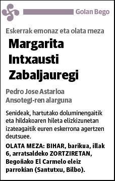 INTXAUSTI ZABALJAUREGI,MARGARITA