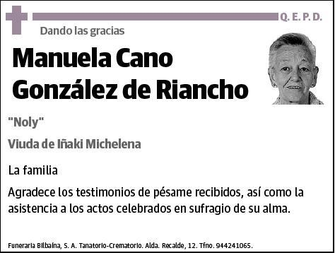 CANO GONZALEZ DE RIANCHO,MANUELA