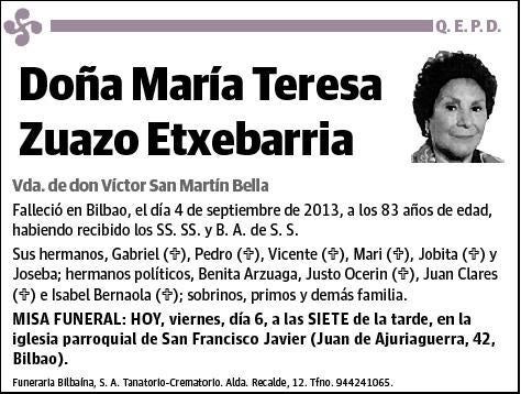 ZUAZO ETXEBARRIA,MARIA TERESA