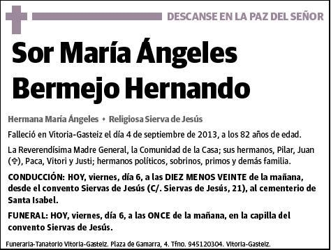 BERMEJO HERNANDO,SOR MARIA ANGELES