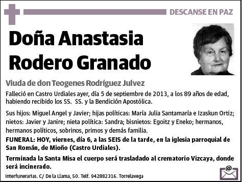 RODERO GRANADO,ANASTASIA