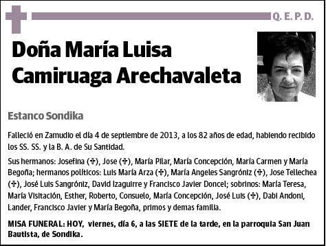 CAMIRUAGA ARECHAVALETA,MARIA LUISA