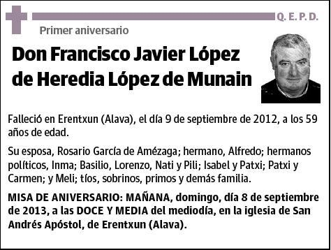 LÓPEZ DE HEREDIA LÓPEZ DE MUNAIN,FRANCISO JAVIER