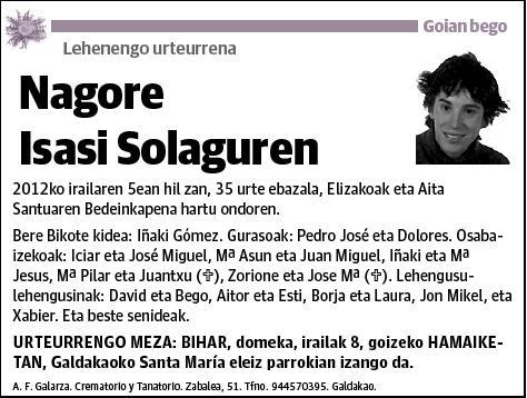 ISASI SOLAGUREN,NAGORE