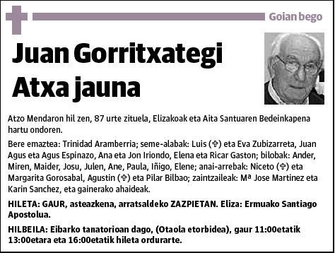 GORRITXATEGI ATXA,JUAN