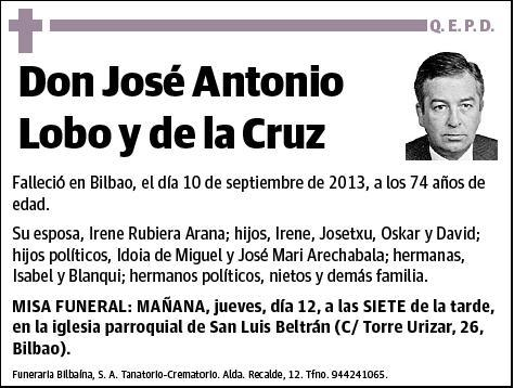 LOBO Y DE LA CRUZ,JOSE ANTONIO