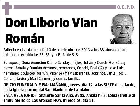 VIAN ROMAN,LIBORIO