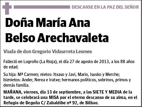 BELSO ARECHAVALETA,MARIA ANA