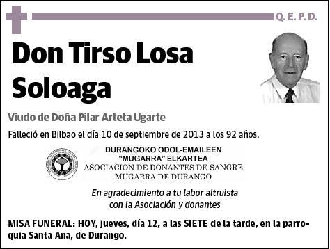 LOSA SOLOAGA,TIRSO