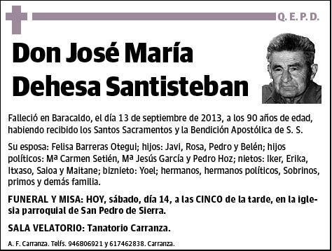 DEHESA SANTISTEBAN,JOSE MARIA