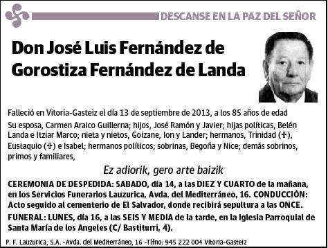 FERNANDEZ DE GOROSTIZA FERNANDEZ DE LANDA,JOSE LUI