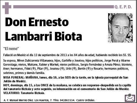 LAMBARRI BIOTA,ERNESTO