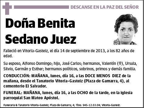 SEDANO JUEZ,BENITA