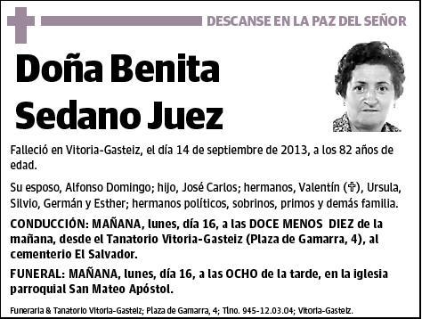 SEDANO JUEZ,BENITA