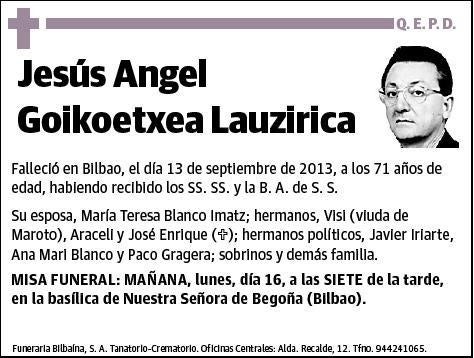 GOIKOETXEA LAUZIRICA,JESUS ANGEL