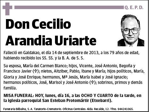 ARANDIA URIARTE,CECILIO