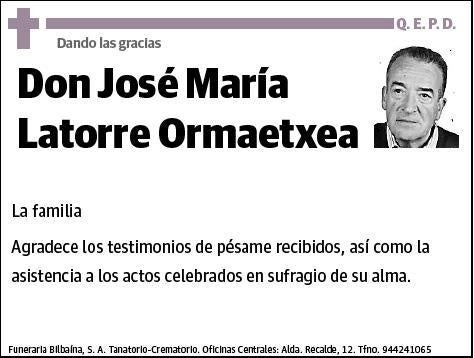 LATORRE ORMAETXEA,JOSE MARIA