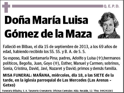 GOMEZ DE LA MAZA,MARIA LUISA