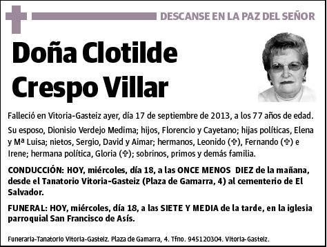 CRESPO VILLAR,CLOTILDE