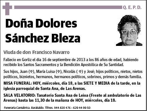 SANCHEZ BLEZA,DOLORES