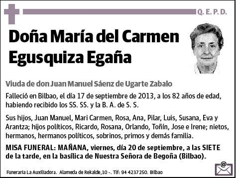 EGUSQUIZA EGAÑA,MARIA DEL CARMEN