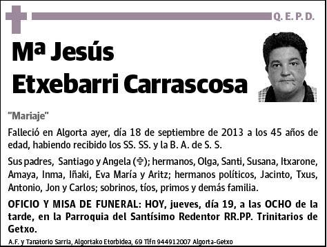 ETXEBARRI CARRASCOSA,Mª JESUS