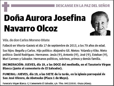 NAVARRO OLCOZ,AURORA JOSEFINA