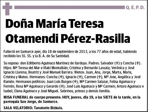 OTAMENDI PEREZ-RASILLA,MARIA TERESA