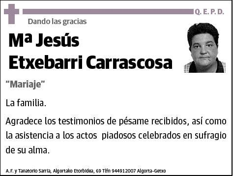 ETXEBARRI CARRASCOSA,Mª JESUS