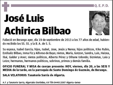 ACHIRICA BILBAO,JOSE LUIS