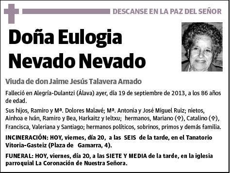 NEVADO NEVADO,EULOGIA