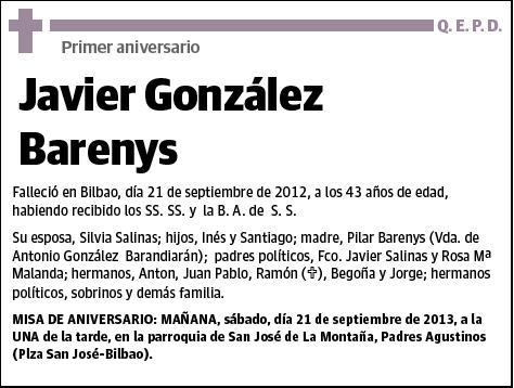 GONZALEZ BARENYS,JAVIER