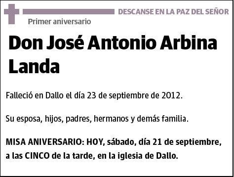 ARBINA LANDA,JOSE ANTONIO