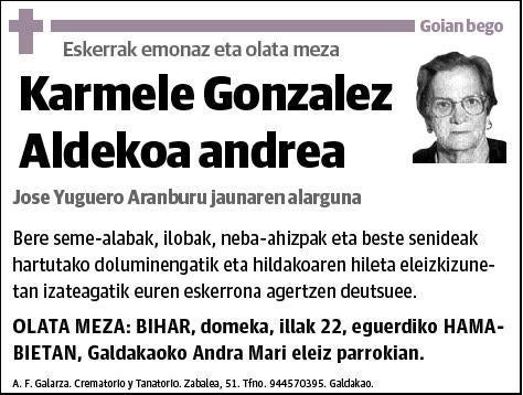 GONZALEZ ALDEKOA,KARMELE