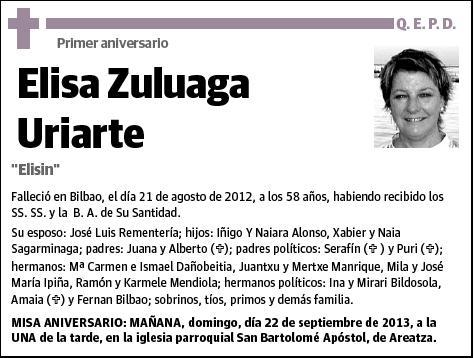 ZULUAGA URIARTE,ELISA